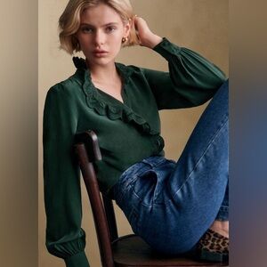 Like New! Sézane Chlo Silk Shirt 42